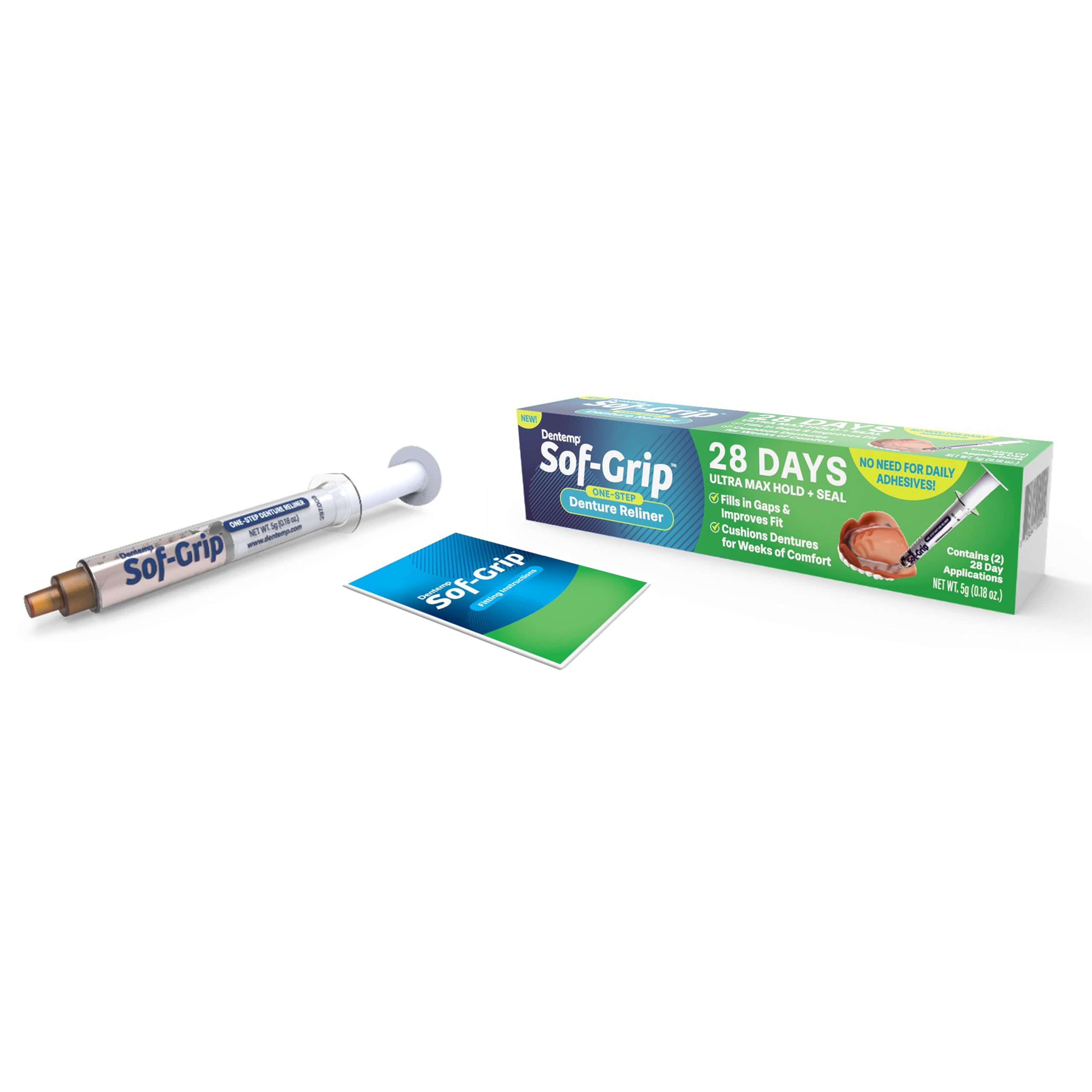 Dentures wearing Sof-Grip with a snug fit