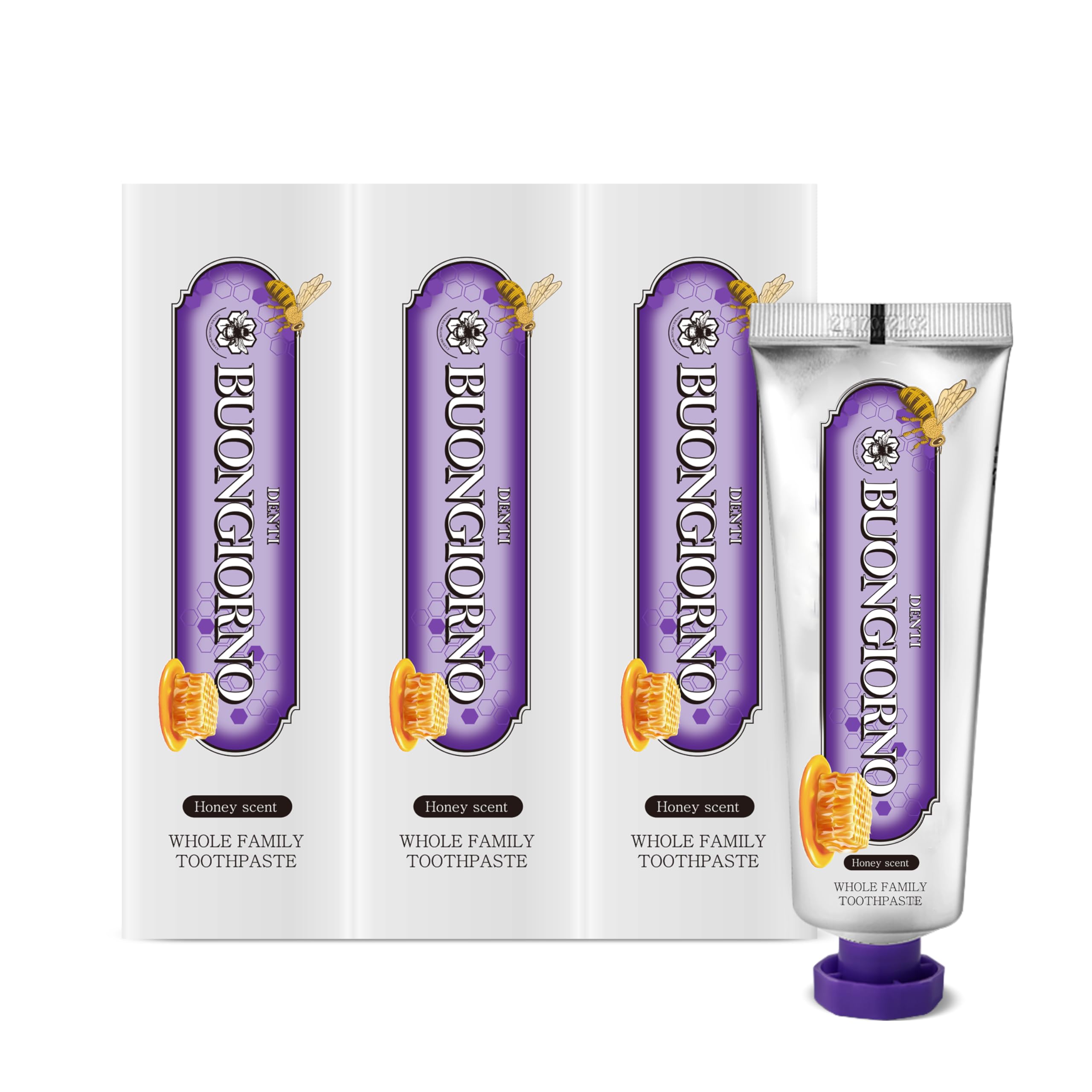 Main product image: DENTI BUONGIORNO Gum Care Toothpaste 3-Pack Honey Mint
