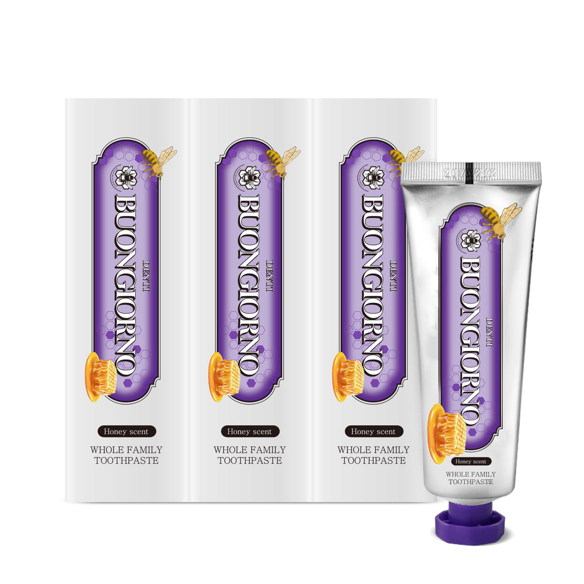 Main product image: DENTI BUONGIORNO Gum Care Toothpaste 3-Pack Honey Mint