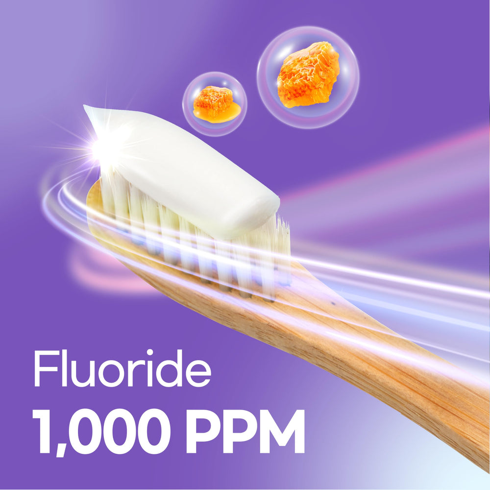 Close-up of Sodium Fluoride 0.22% on packaging