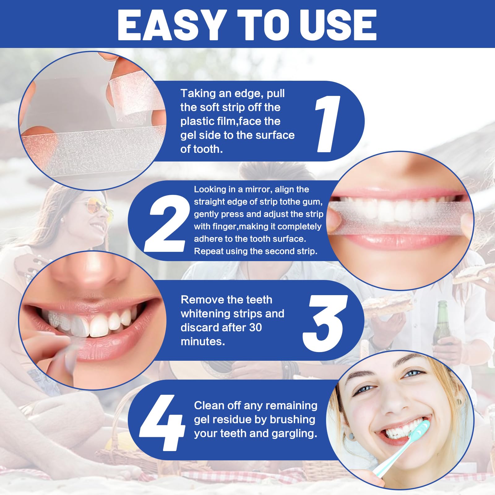 Dentist-approved 4-step whitening system diagram