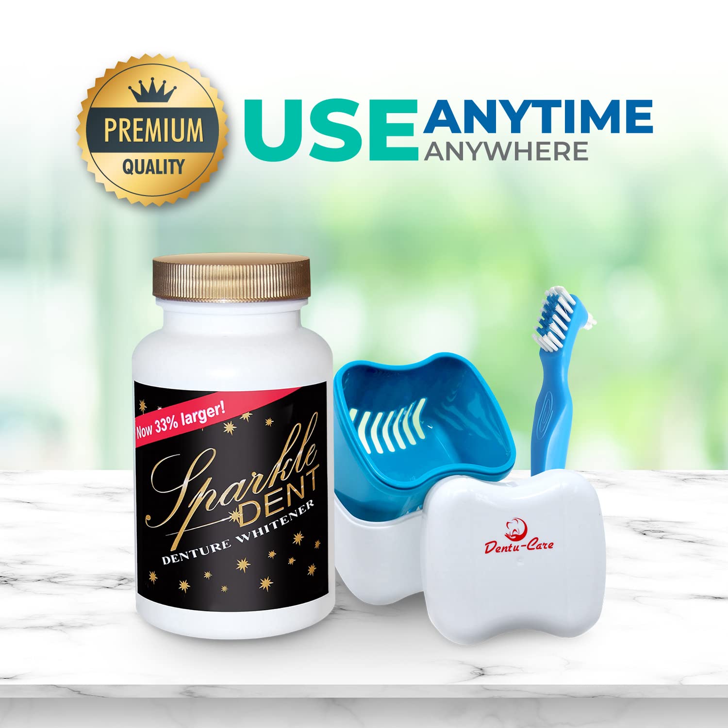 Dentu-Care brush and storage cup together