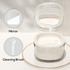 Interior view of denture bath case showing soaking area