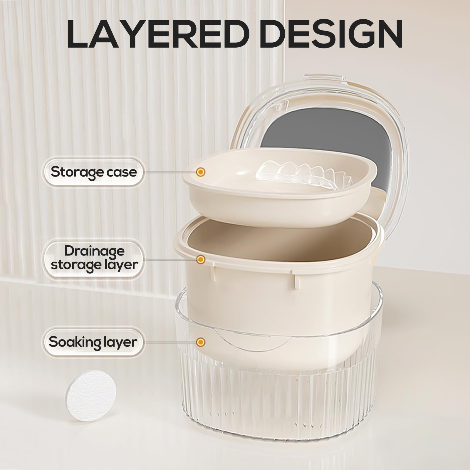 Compact denture storage case for travel