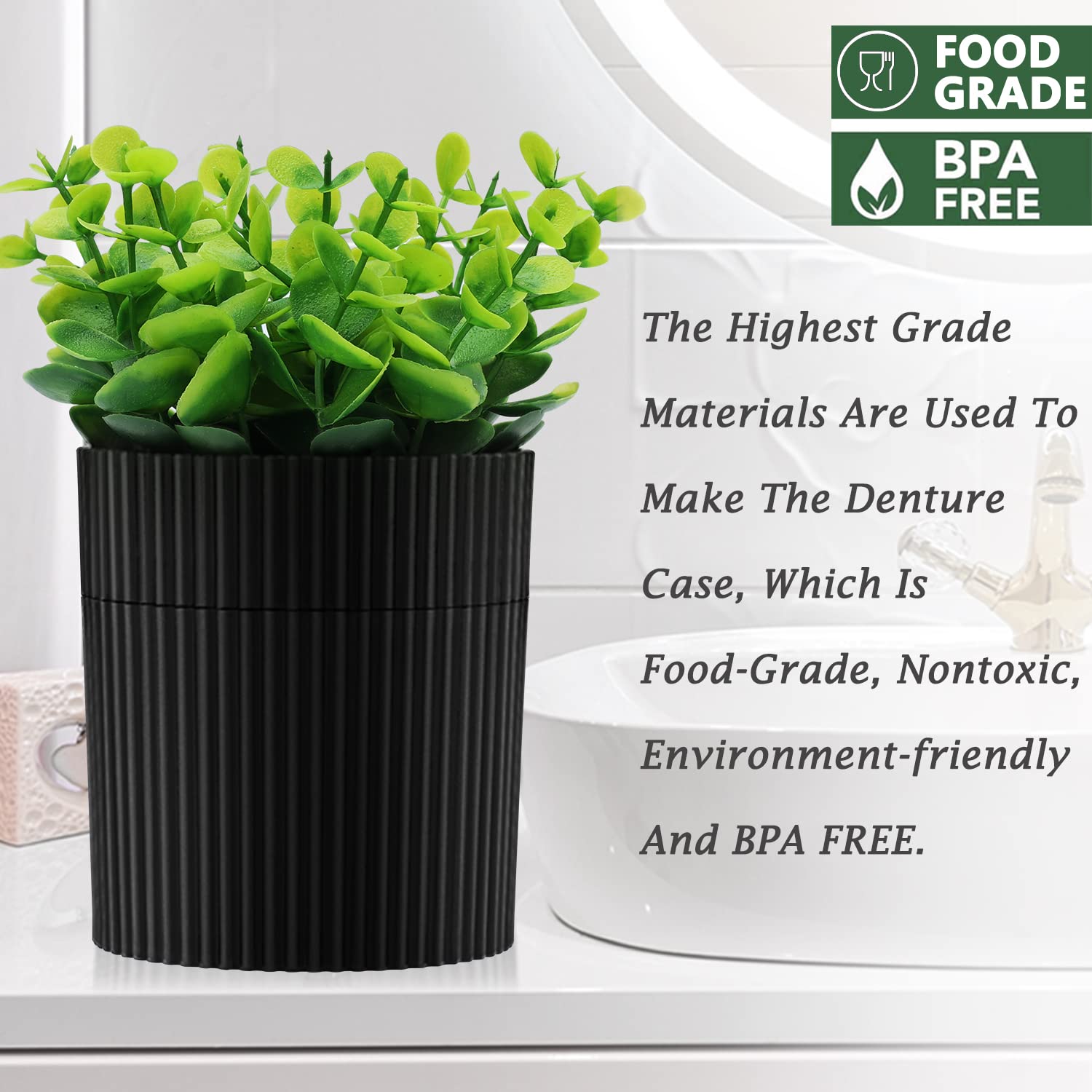 Product dimensions shown: 3.4 x 3.4 x 6.5 inches (case) and 3 x 3 x 2.6 inches (strainer)