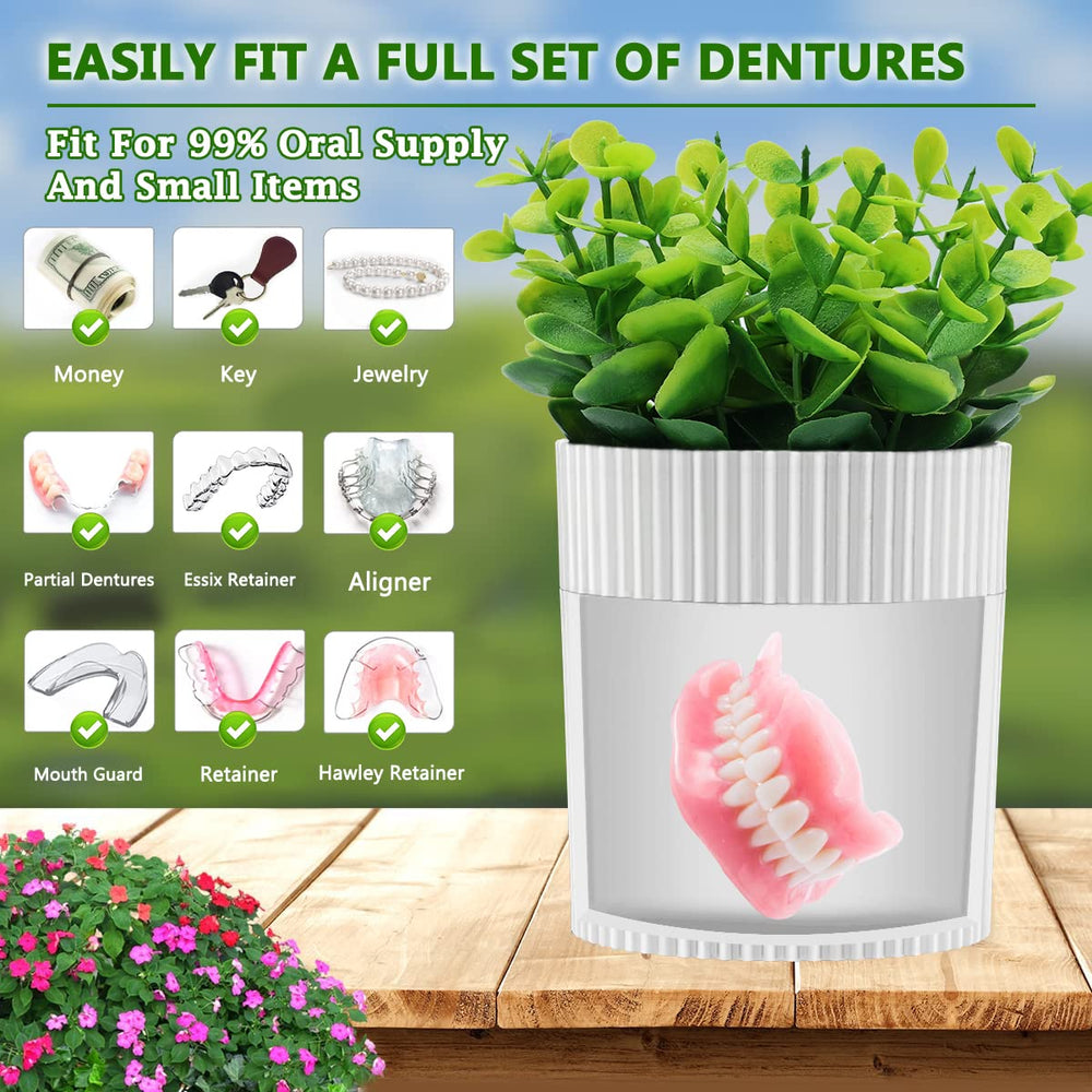 Denture case lid with removable 17 eucalyptus stems