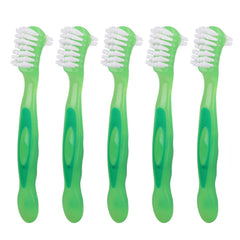 5-piece denture brush set with green handles