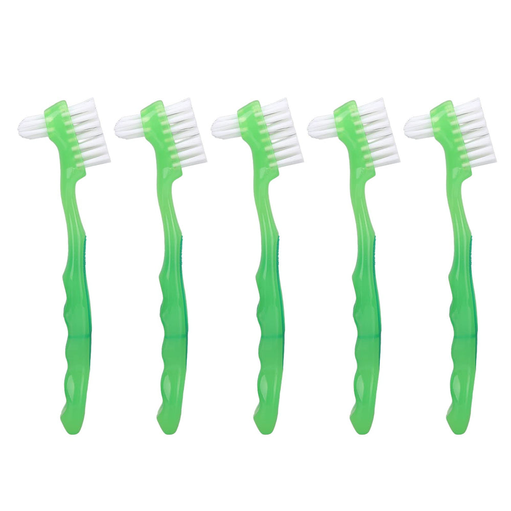 Denture brush bristles close-up