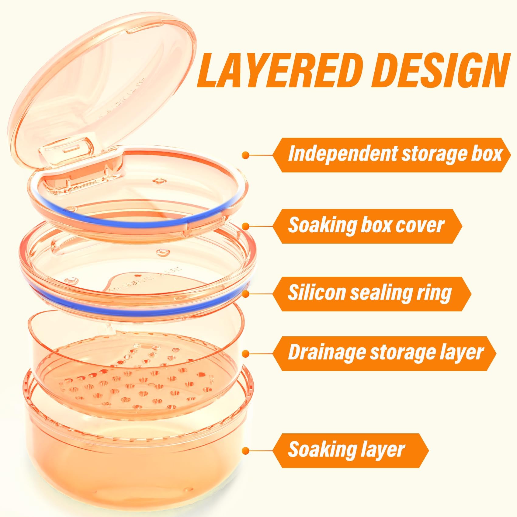 Versatile denture case for dentures, braces, and mouth guards