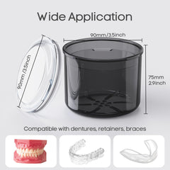 Denture case with quick-closing lid