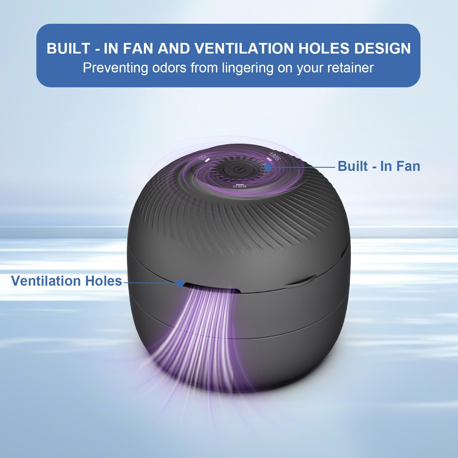 Ventilated fan function to freshen and dry during cleaning