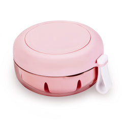 Pink no-leak denture case with twist lid for travel