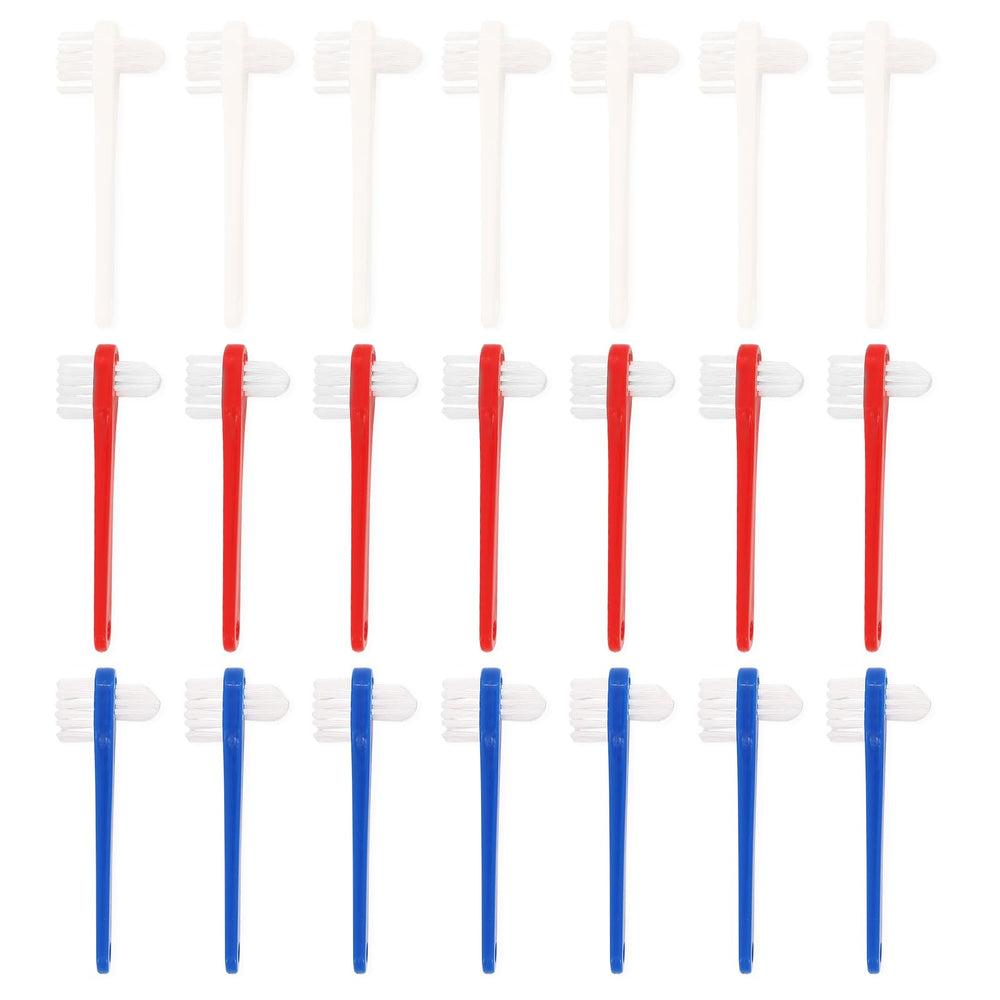 Denture cleaning brush with dual-head design