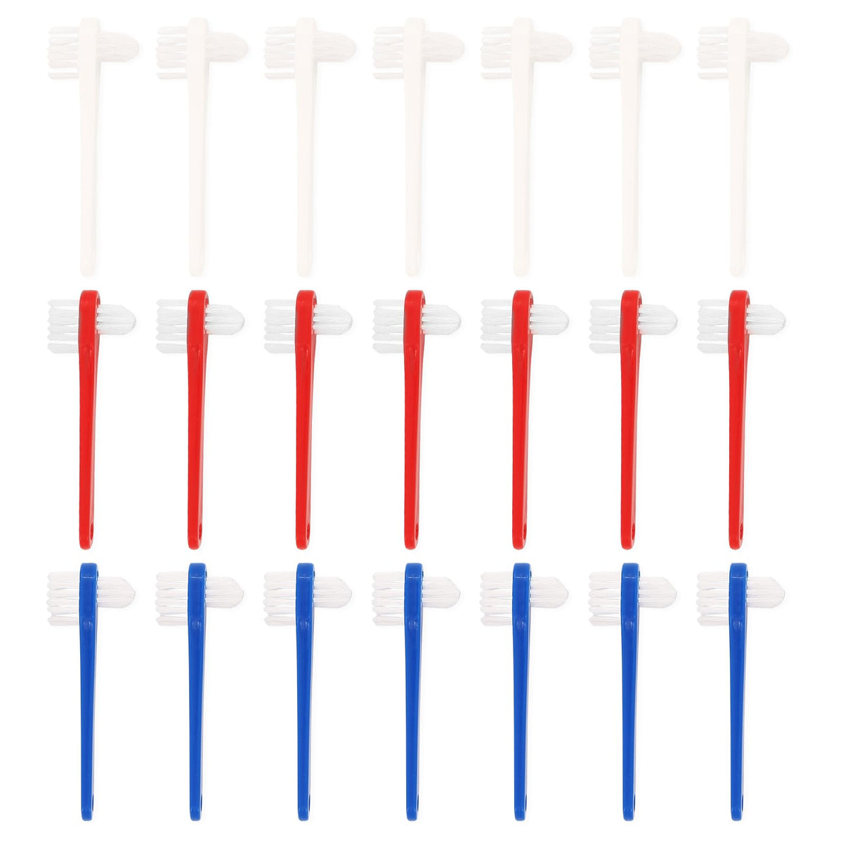 Denture cleaning brush with dual-head design
