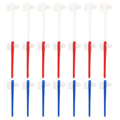 Denture cleaning brush with dual-head design