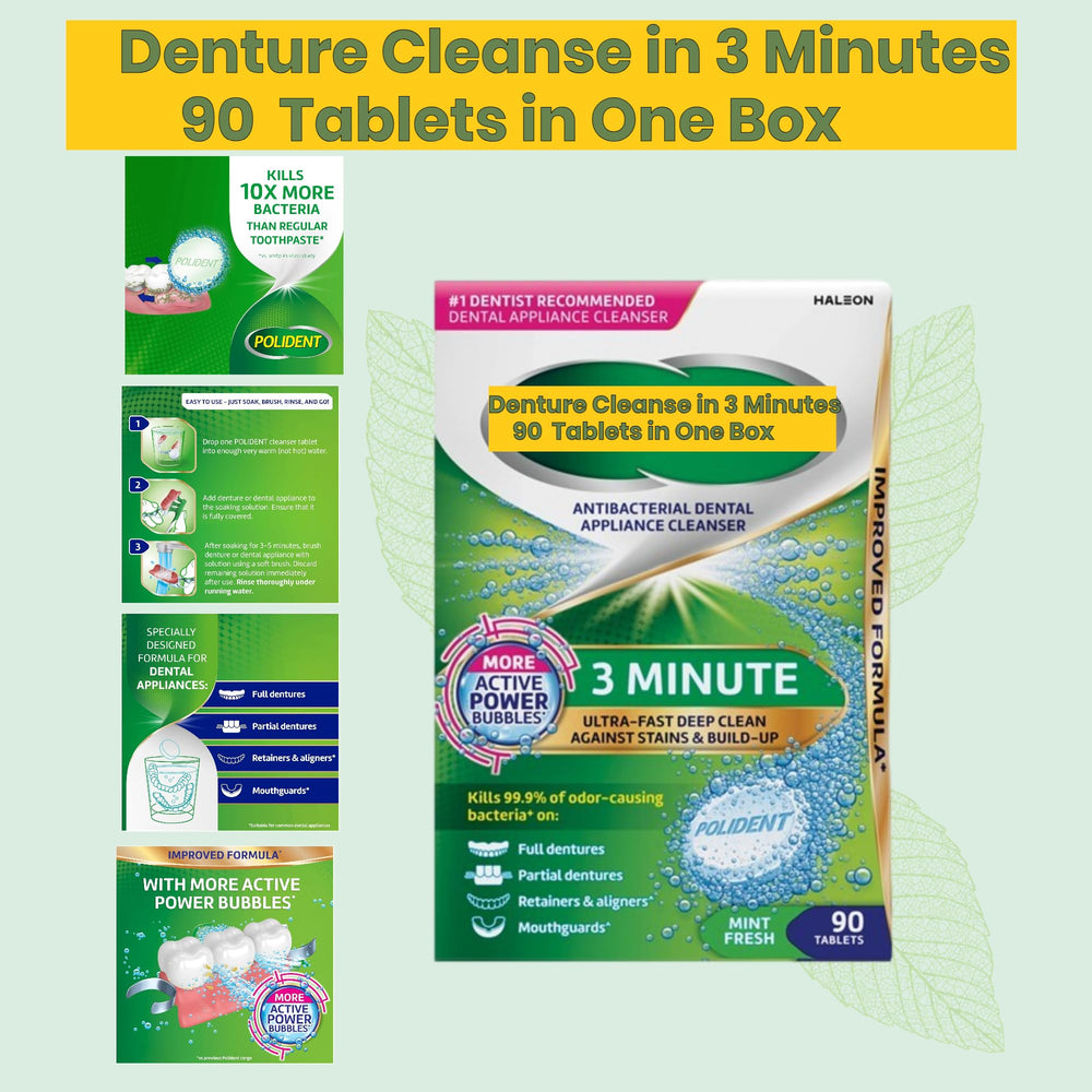 Denture cleaner tablets in packaging