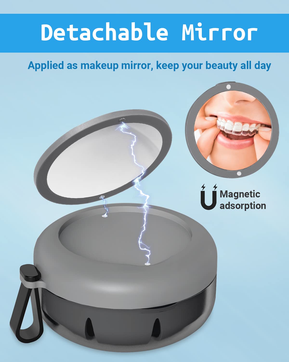 Gray denture cup portable design