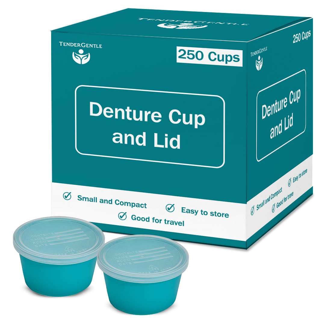 Bulk 250-pack of denture cups with lids