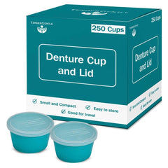 Bulk 250-pack of denture cups with lids