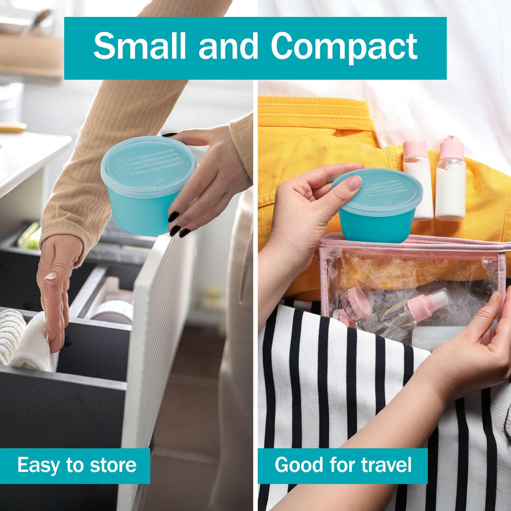 Compact travel denture cup with lid