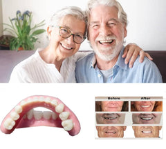 Two pairs of fake teeth in different sizes