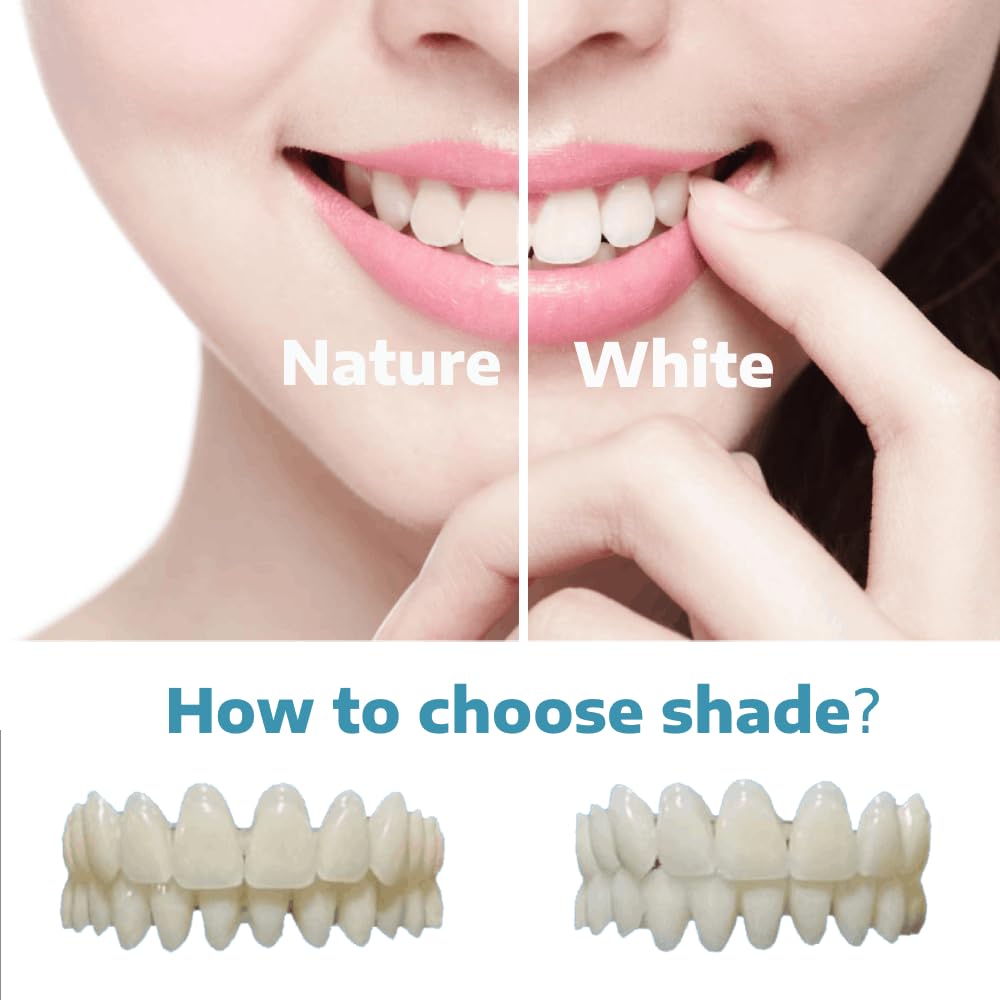 Two color options to customize the teeth for a natural look