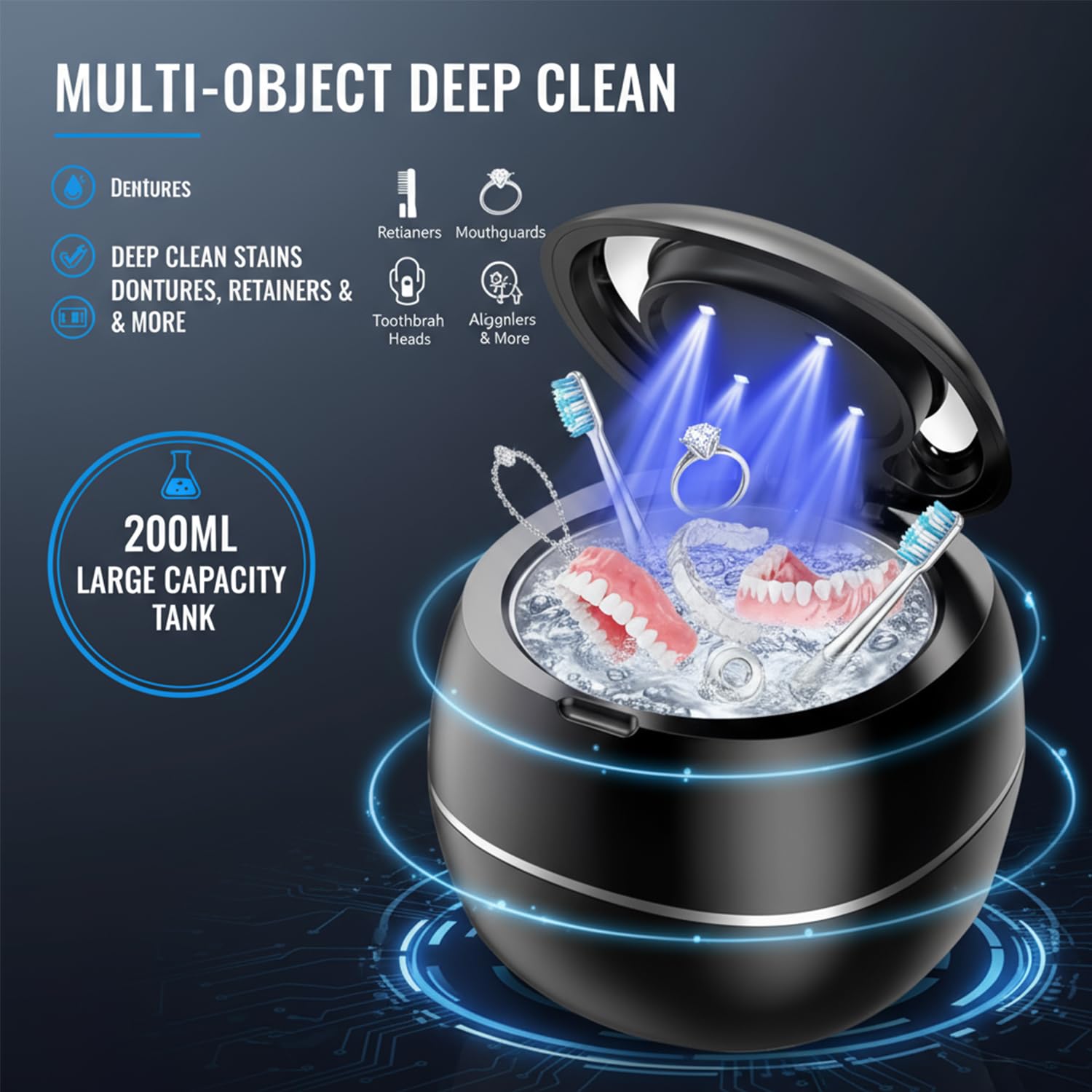 Front view of the compact, portable cleaner