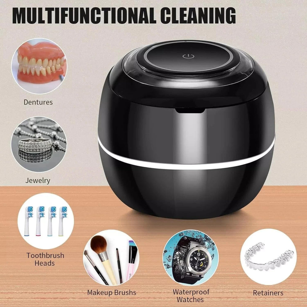 Multi-purpose ultrasonic cleaner suitable for dentures, braces, night guards, toothbrush heads and jewelry