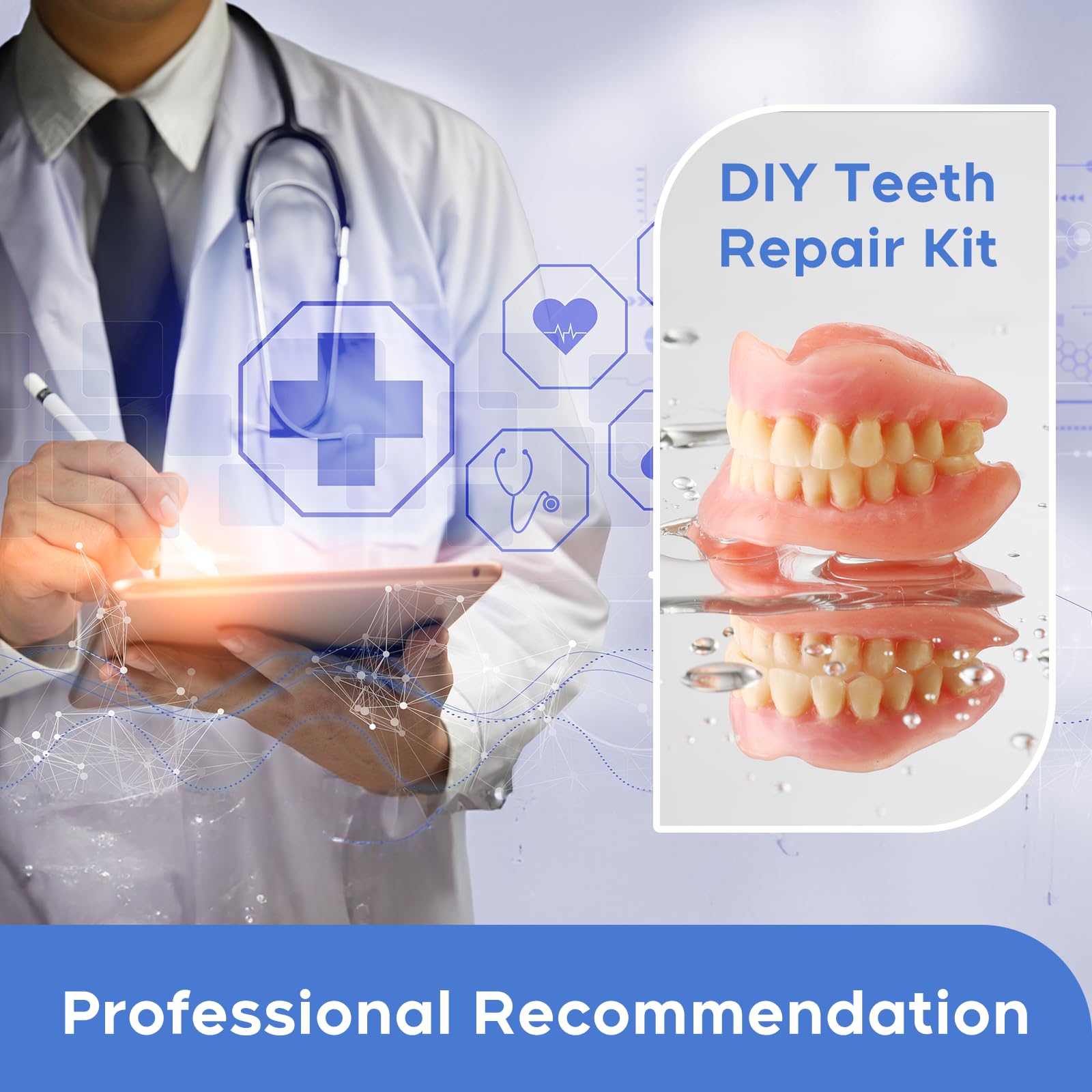 Color-stable, anti-yellowing dentures