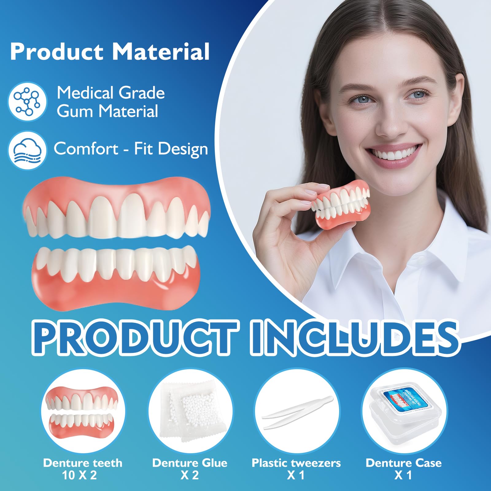 Denture kit packaging and contents