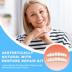 Person wearing repaired dentures for natural look