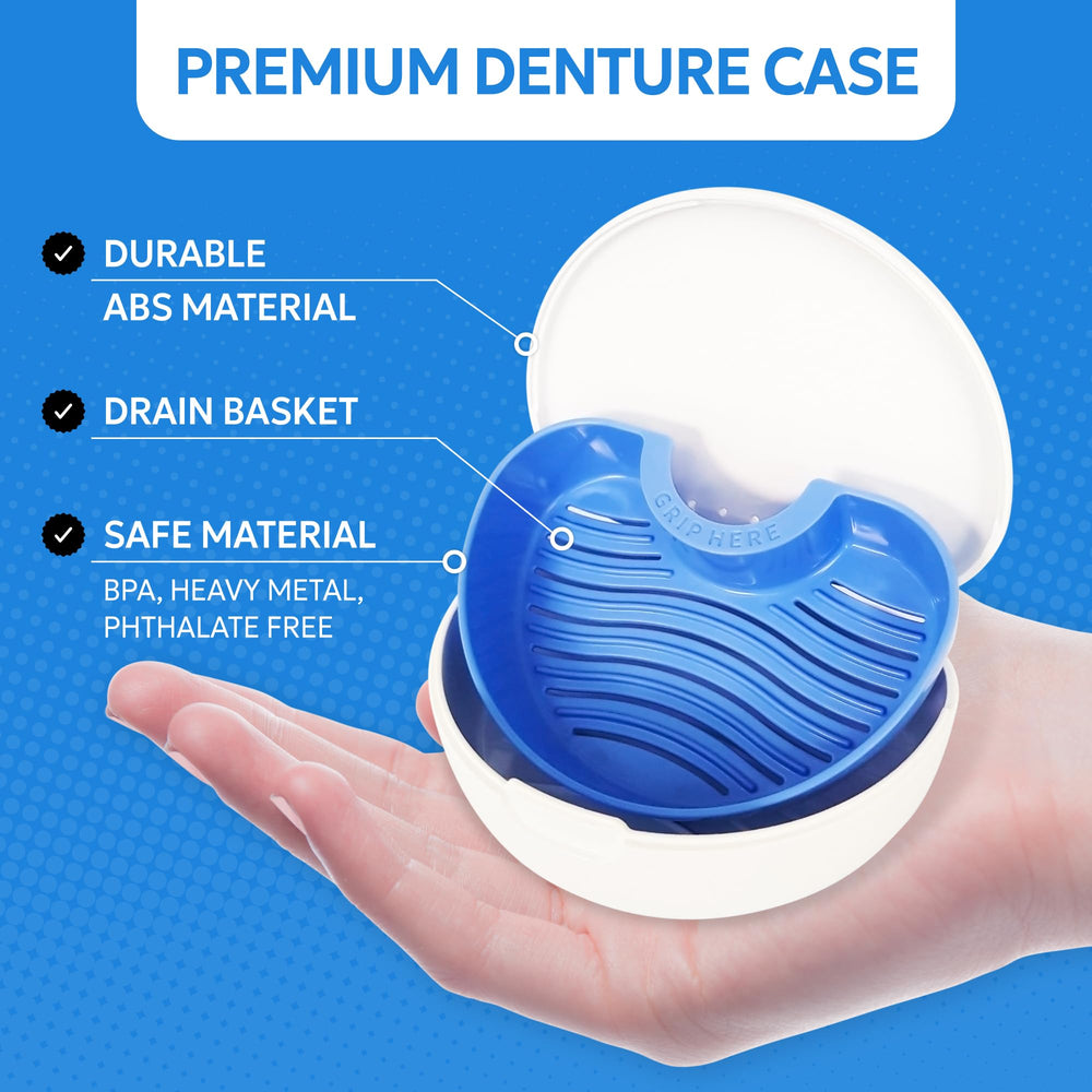 Denture case made from food-grade ABS with vented design