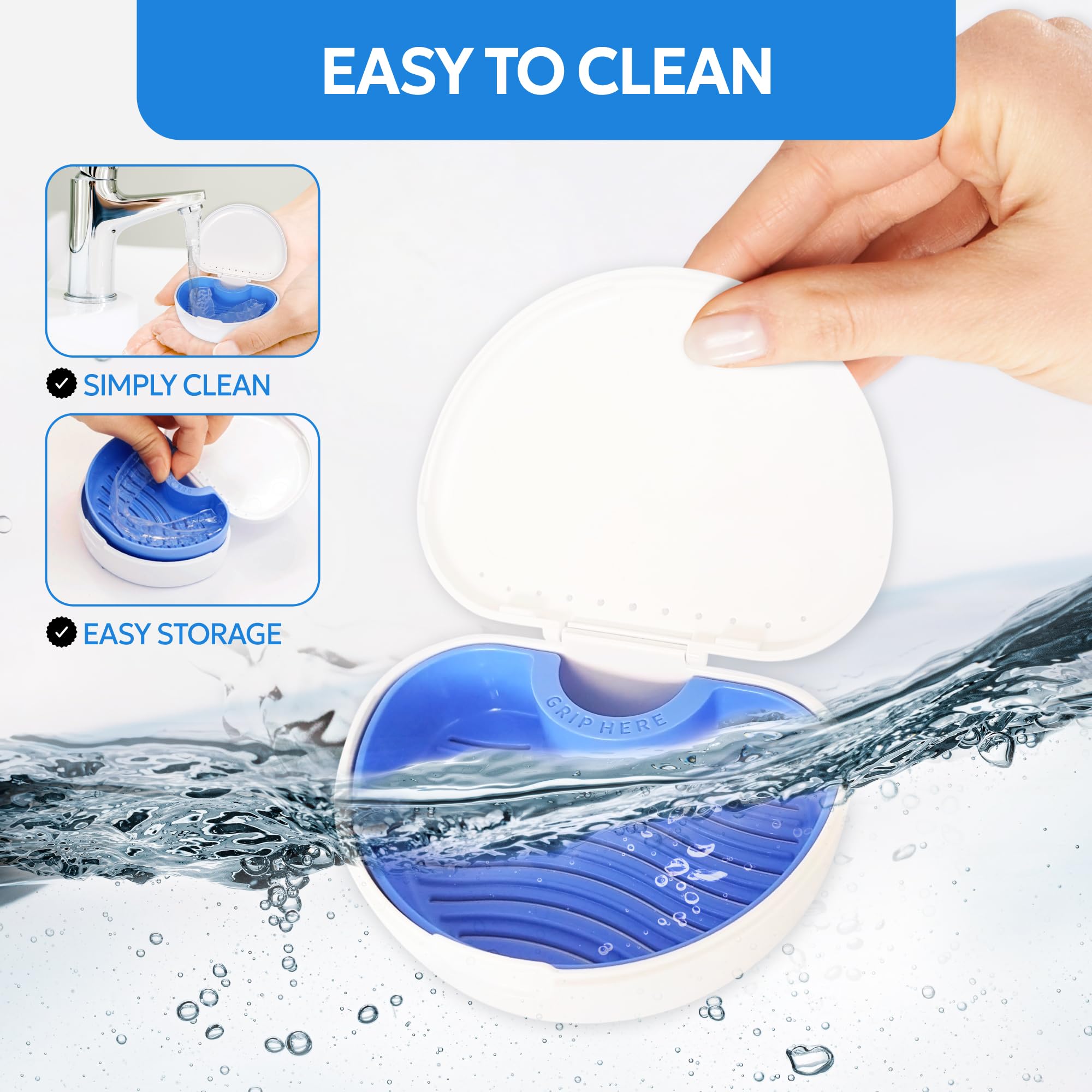 DIMEDI denture storage case displayed with dental accessories