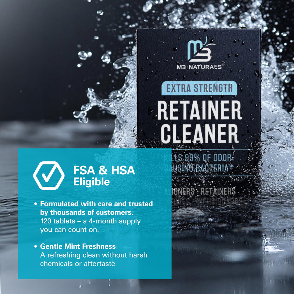 Denture bath tablets dissolving in water
