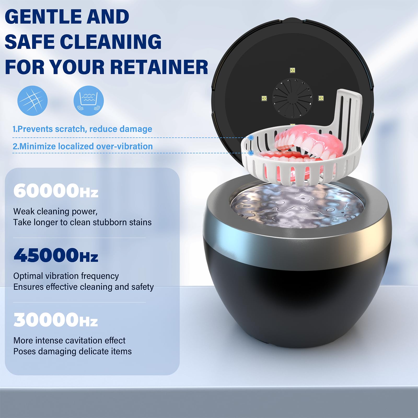 Cleaner used to clean dentures, braces, aligners and mouthguards