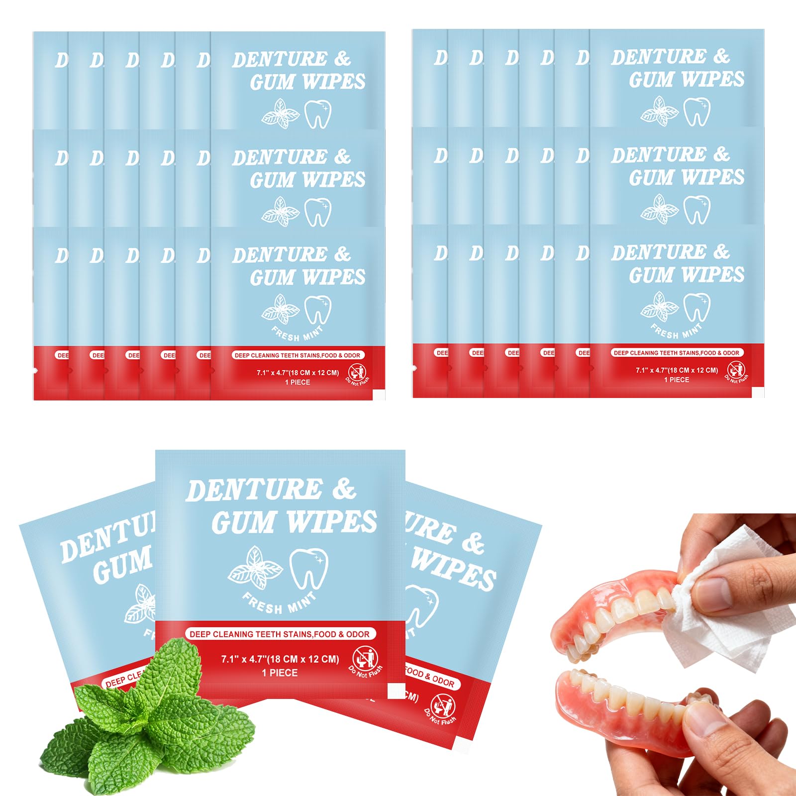 200-count denture cleaner wipes package