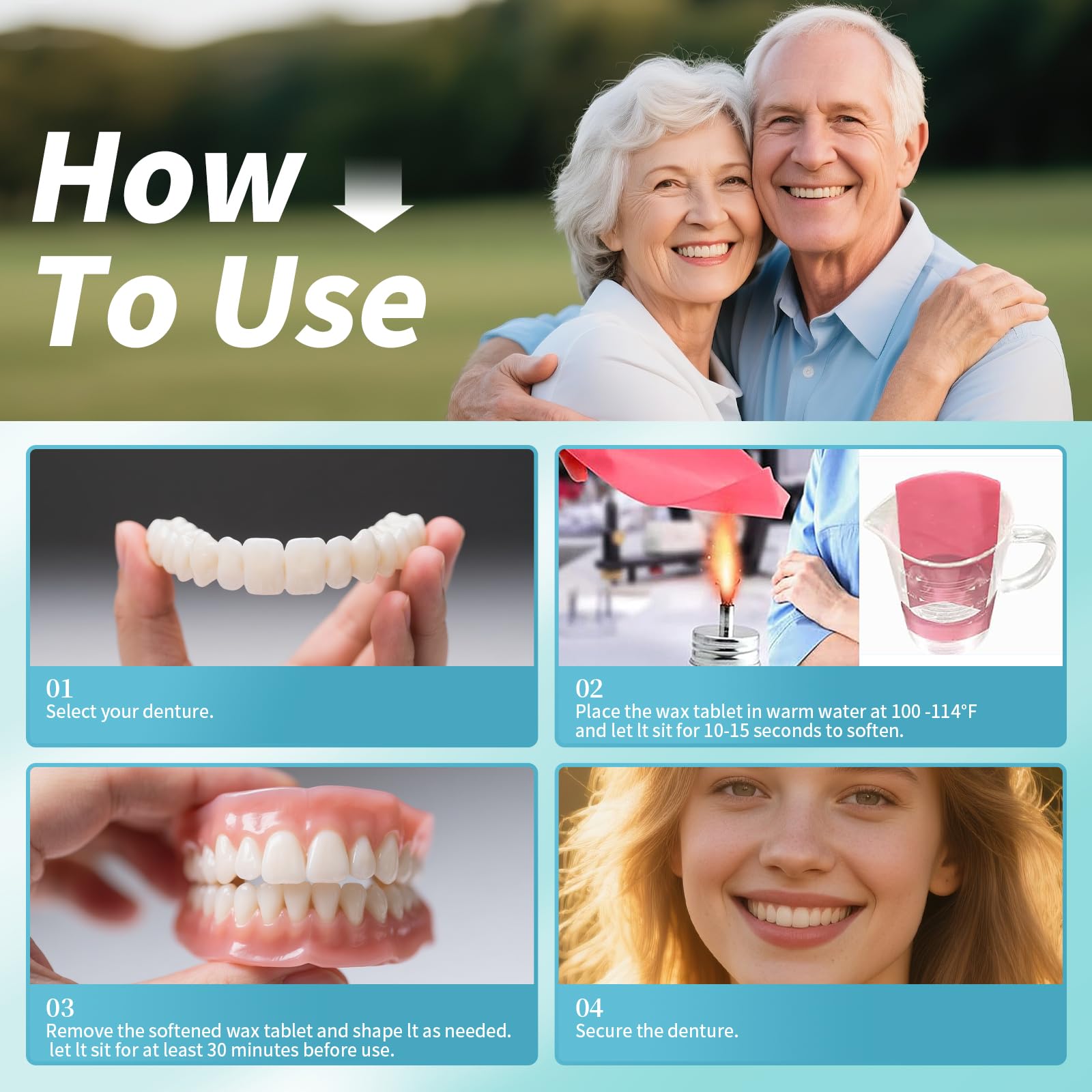 Included tools and accessories in Dentures DIY Kit