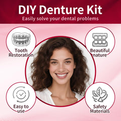 Close-up of natural-looking denture teeth shade and alignment