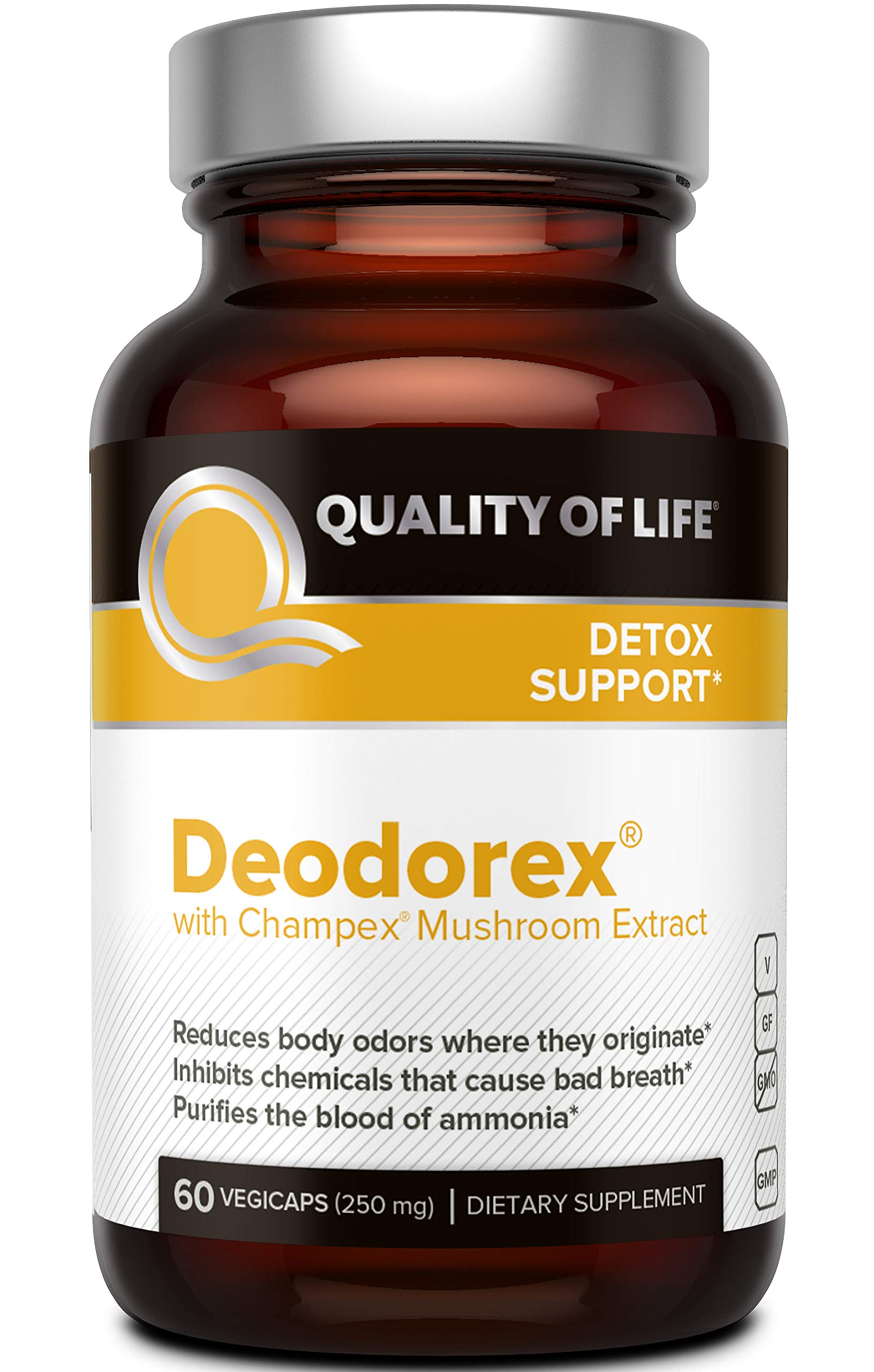 Deodorex detoxification supplement bottle with 60 vegicaps