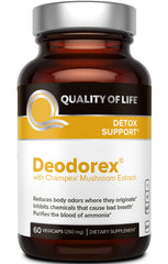 Deodorex detoxification supplement bottle with 60 vegicaps