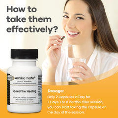 Bottled DermAvance Arnika Forte capsules arranged neatly