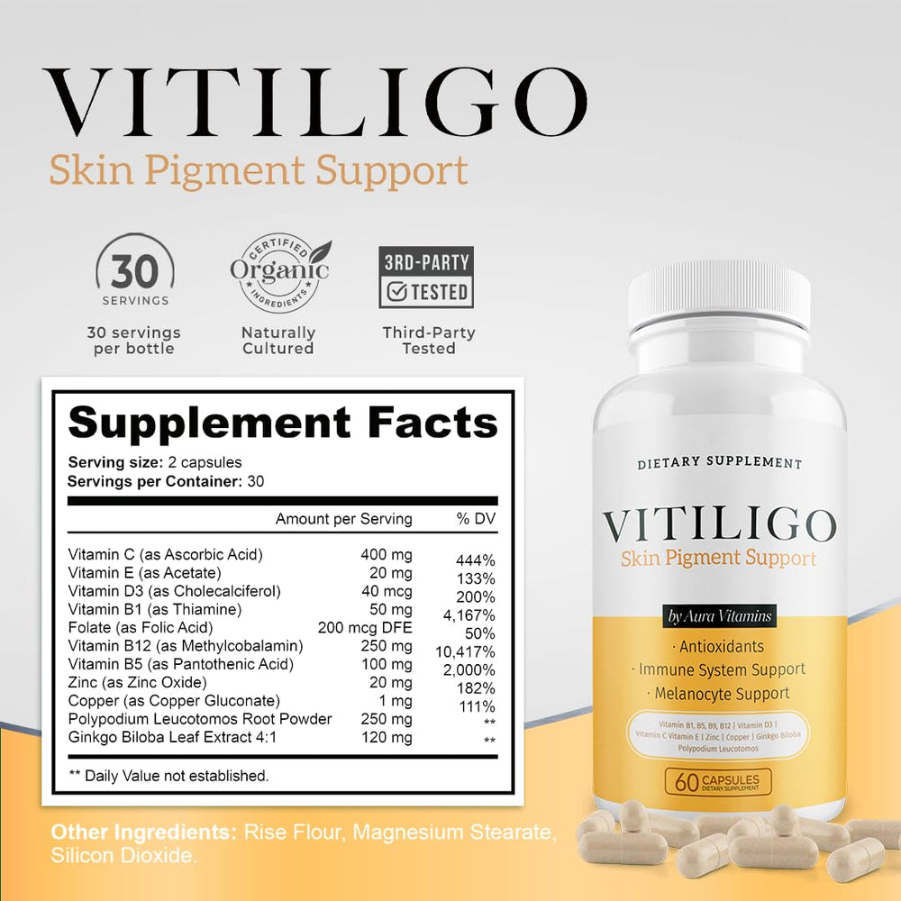 Dermawonder Vitiligo Capsules 60 Count being dispensed