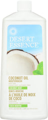 Desert Essence Coconut Oil Mouthwash bottle with tea tree oil label