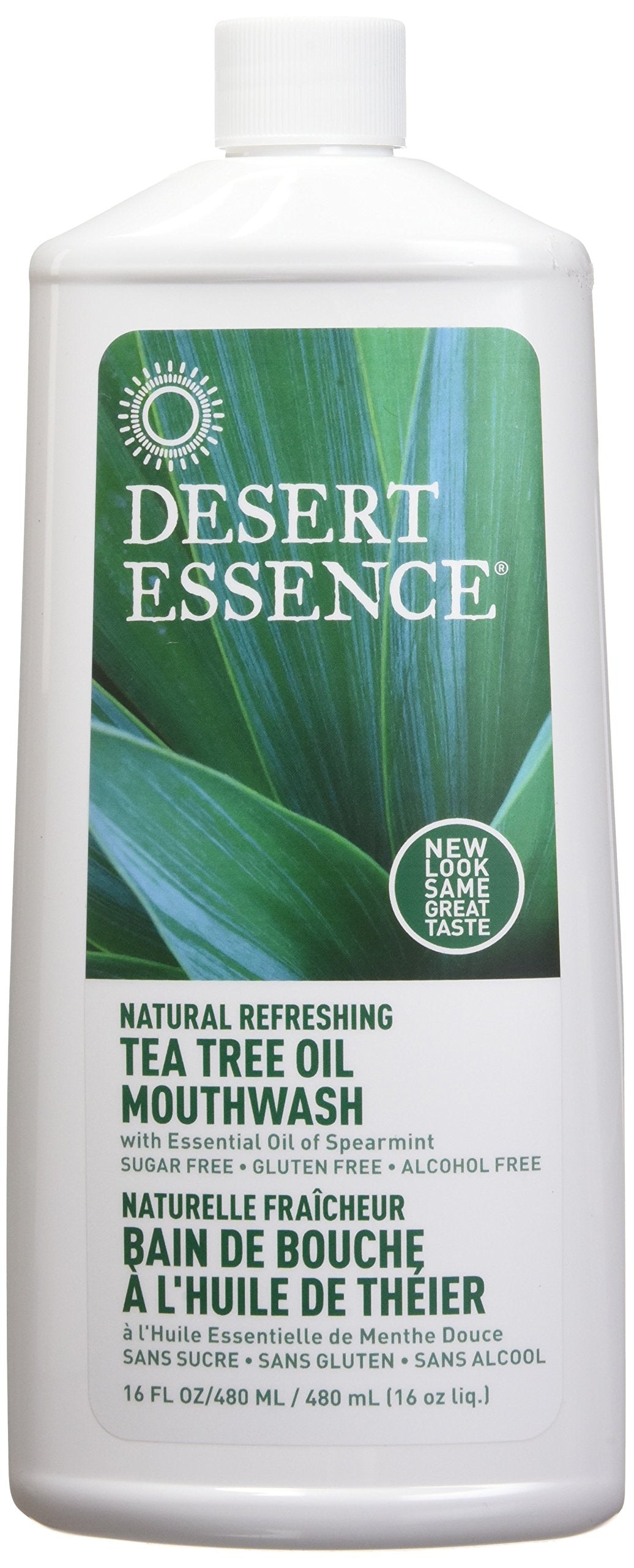 Front view of Desert Essence Tea Tree Mouthwash 16 oz 2-pack