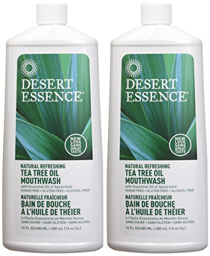 Sugar-free and alcohol-free Desert Essence tea tree mouthwash