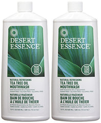 Sugar-free and alcohol-free Desert Essence tea tree mouthwash