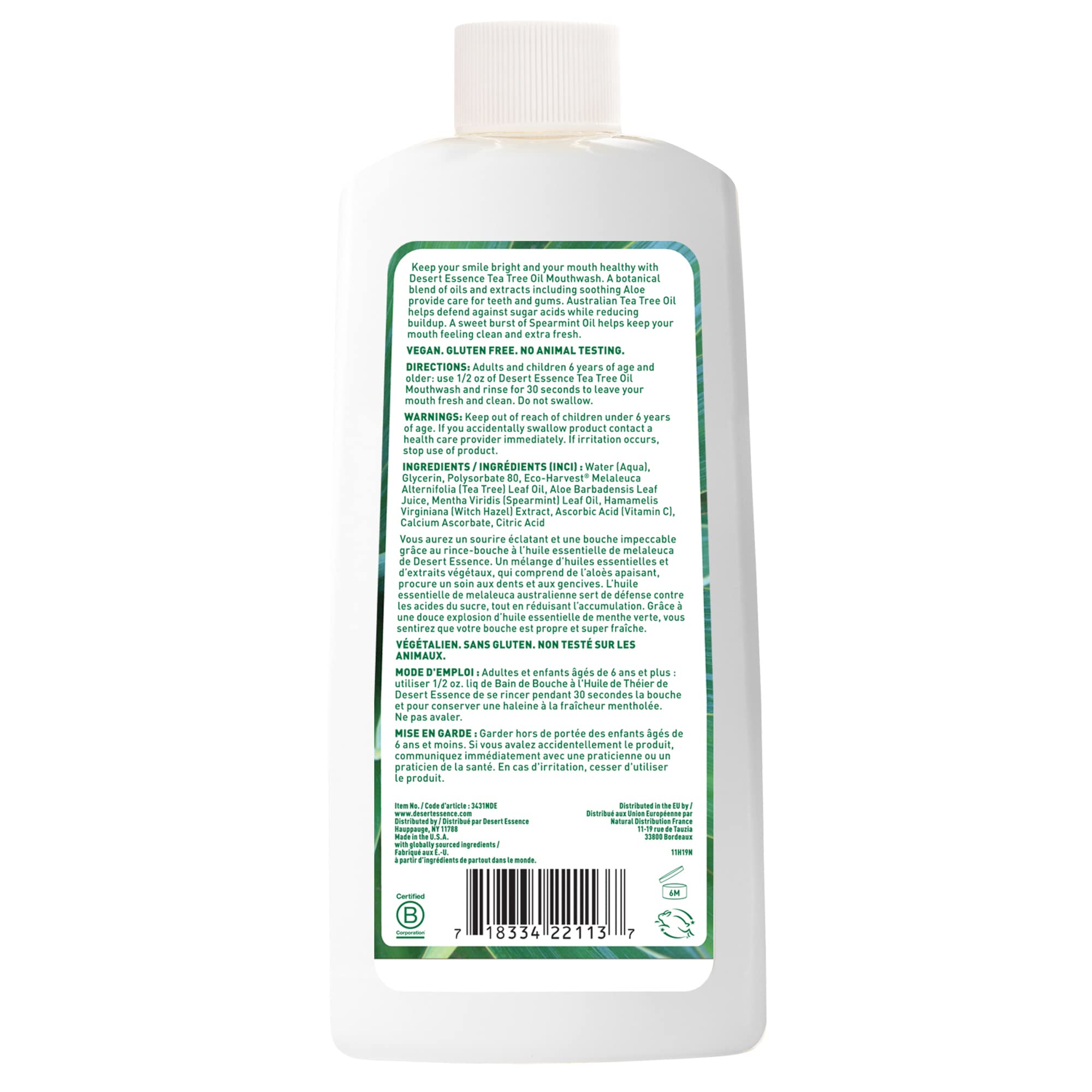 Ingredients: tea tree oil, spearmint, witch hazel, aloe
