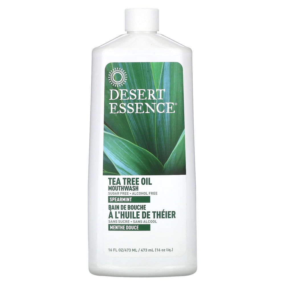 Desert Essence Tea Tree Mouthwash Spearmint 16 oz bottle
