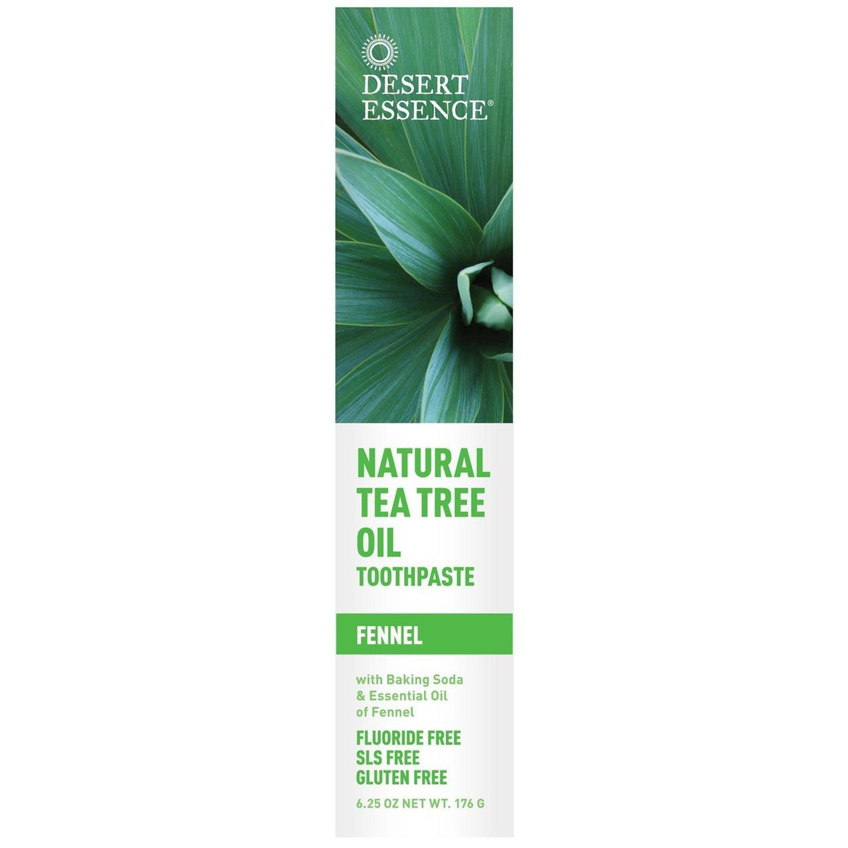 Desert Essence Tea Tree Oil Toothpaste with Fennel – 6.4 oz (Pack of 4)
