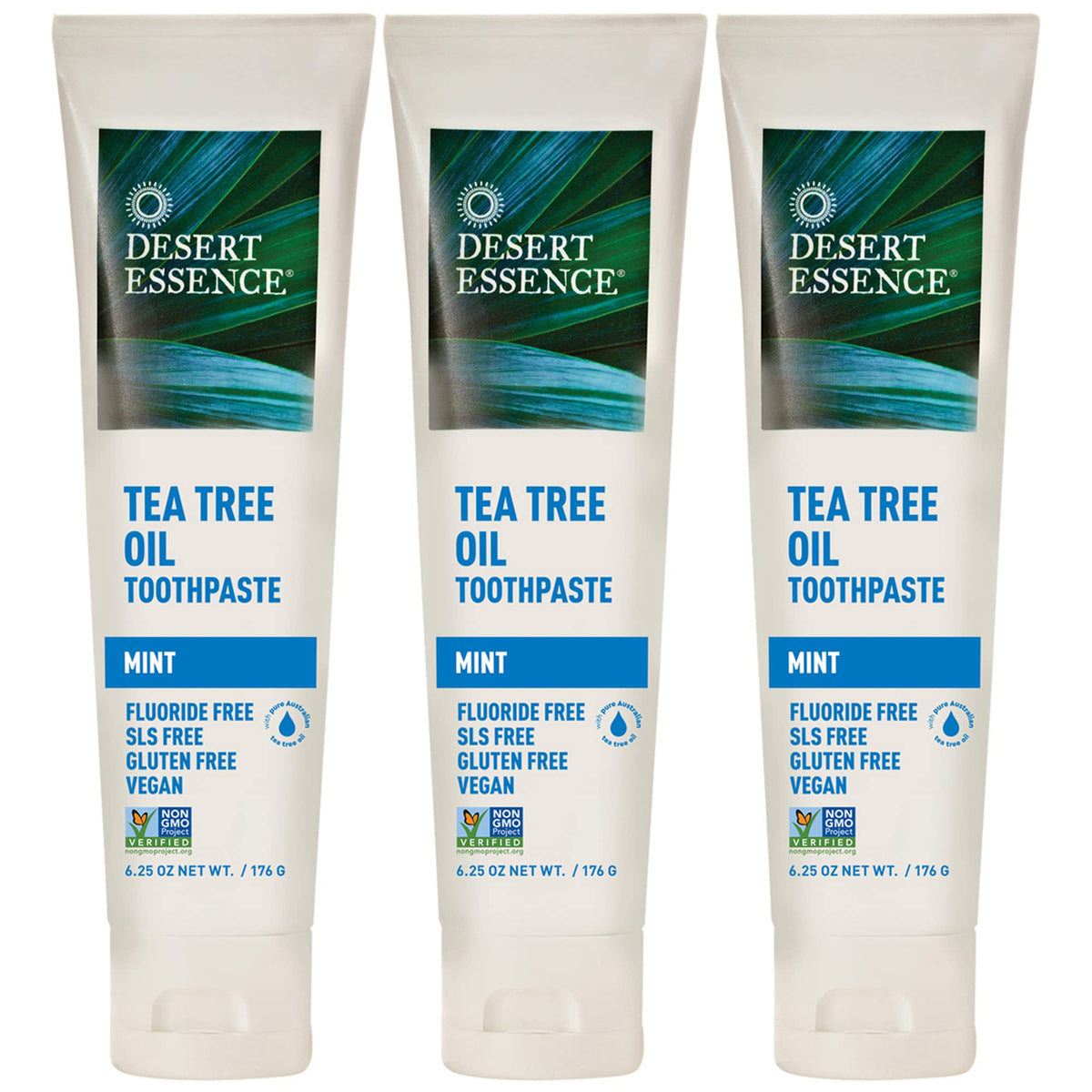 Desert Essence Tea Tree Oil Toothpaste Mint front view